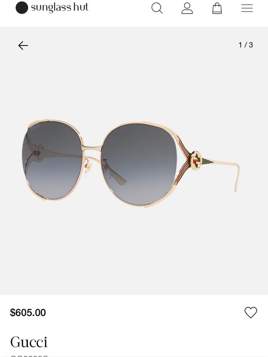 Gucci Sunglasses GG0225S. Gold frame with green and red GG detail main image 8